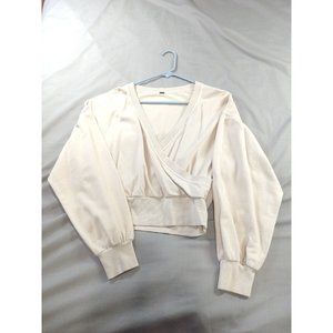 Young Broke & Fabulous SMALL WOMEN Top Creme Cream Long Sleeves Sweatshirt New